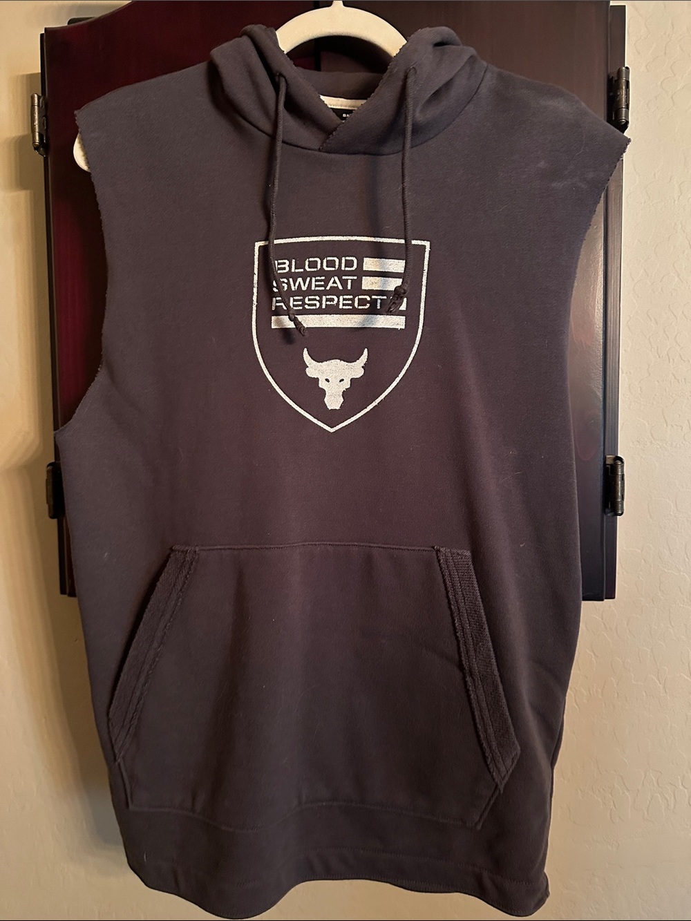 Under Armour Black Sleeveless Zip-Up Hoodie with Shield Logo